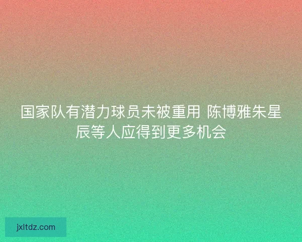 国家队有潜力球员未被重用 陈博雅朱星辰等人应得到更多机会